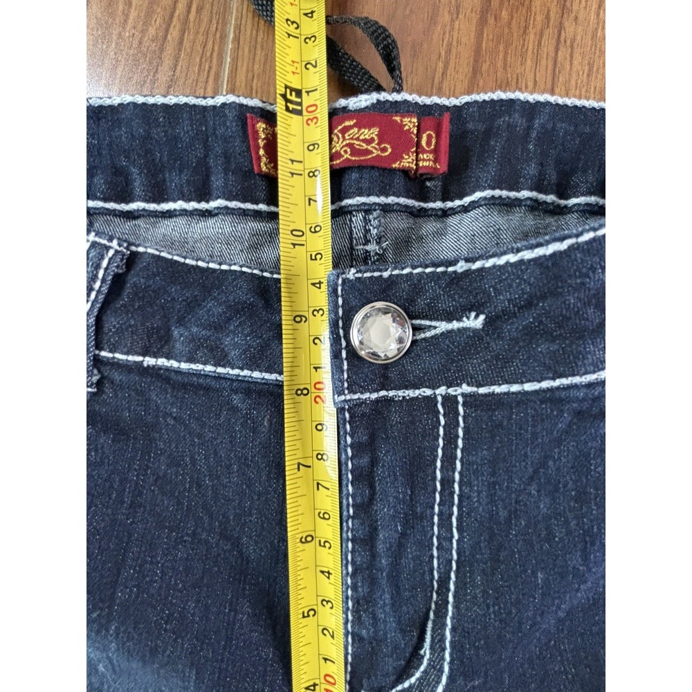 One 5‎ One Denim Jeans Womens Size 10 Dark Wash 90s Embellished Rhinestone - Picture 9 of 11